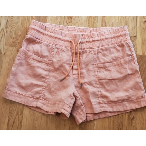 Athleta Cabo Linen 4" Shortie Size 14 Adobe Peach - Picture 2 of 12